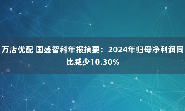 万店优配 国盛智科年报摘要：2024年归母净利润同比减少10.30%